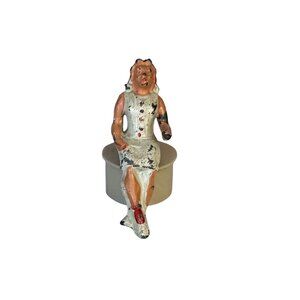 Vtg Manoil Lead Figure Woman Waiting On A Bus 2.75" Tall 1950s GC